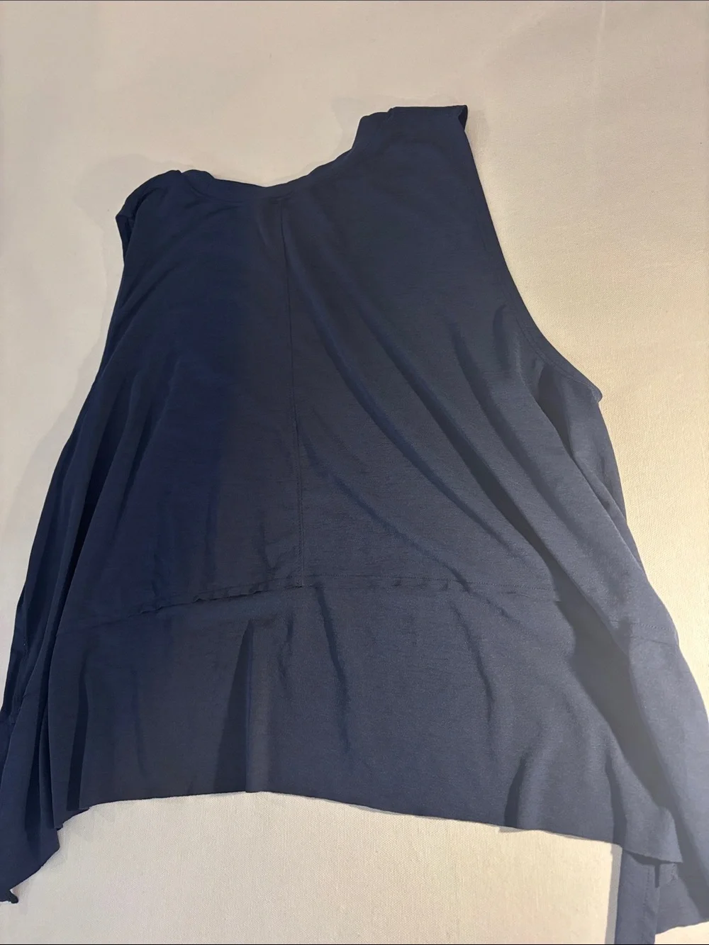 FP Movement Navy Sleeveless Drapey Layered Asymmetrical ultra soft Tank. S/P